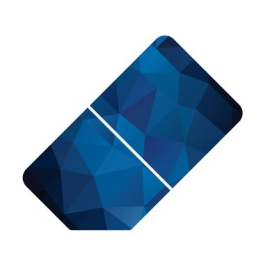 Beyaz arkaplanda izole edilmiş mavi elmasın vektör çizimi