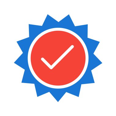 Kırmızı ve beyaz simgenin vektör illüstrasyonu