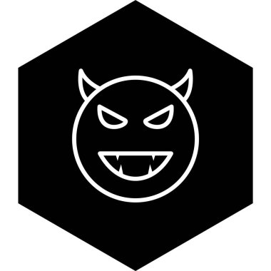  Şeytan Emoji Simgesi Moda Tarzı İzole Arkaplan