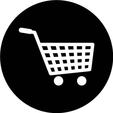 Alışveriş arabası simgesi, vektör illüstrasyonu