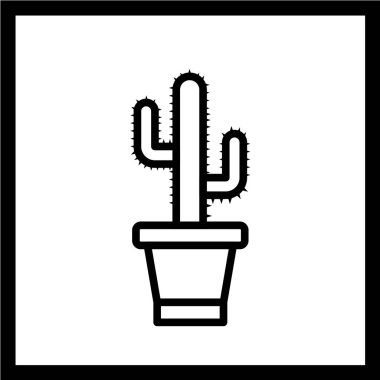 Kaktüs simgesi vektör illüstrasyonu