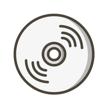 Multimedya düz simgesi beyaz arkaplanda izole edildi