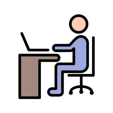 Bir dizüstü bilgisayar simgesinin vektör illüstrasyonu