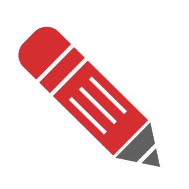 Beyaz arkaplanda izole edilmiş düz stil kalem simgesi. okul sembolü illüstrasyonu.