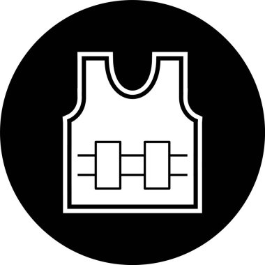 Mermi geçirmez Jecket Simgesi Moda Biçimli İzole Arkaplan