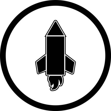 Kalem Roketi Simgesi Moda Biçiminde İzole Arkaplan      