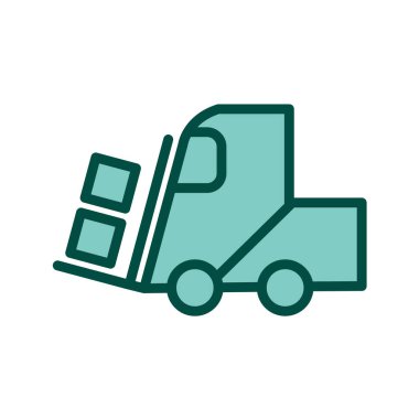 kamyon simgesi beyaz arkaplan vektör illüstrasyonunda izole edildi