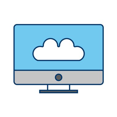 bilgisayar izleme simgesi, vektör illüstrasyonu