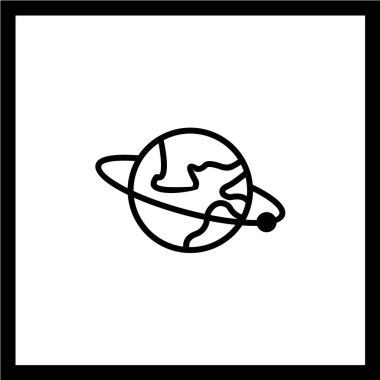 Web sitesi simgesi. Siyah çizgili bir gezegen.