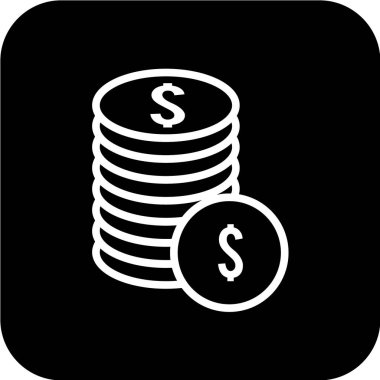 Dolar sikkeleri vektör simgesi