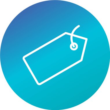 Etiket işareti. Vektör. Merkezinde gradyan ağ olan yeşil arkaplan üzerindeki beyaz simge.