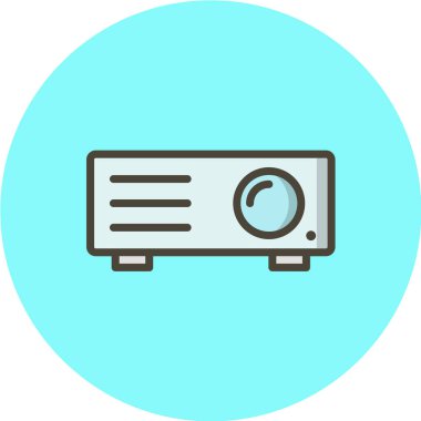 Projektör vektör illüstrasyonu, basit simge