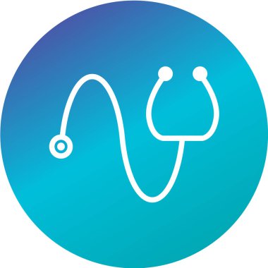 Tıbbi Stetoskop Simgesi. Vektör illüstrasyonu