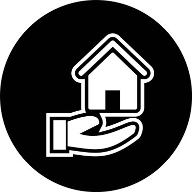 Moda Biçimli El Simgesi Üzerine Ev İzole Arkaplan