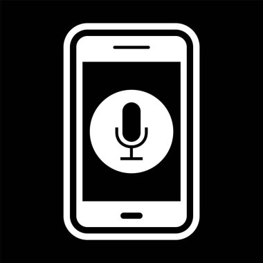 Moda Tarzı İzole Arkaplanda Mikrofon Mobil Uygulama Simgesi