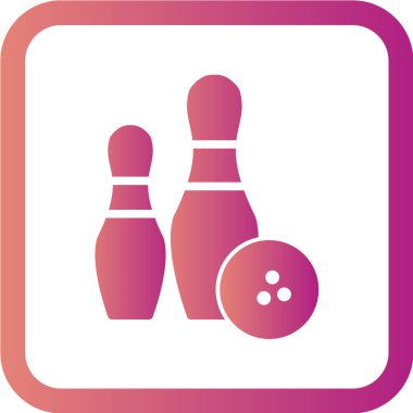 Bir bowling ikonunun vektör illüstrasyonu