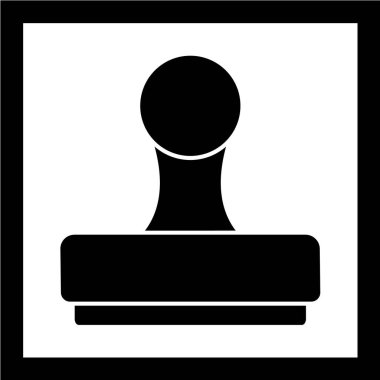 beyaz arkaplanda siyah mürekkep simgesi olan pul