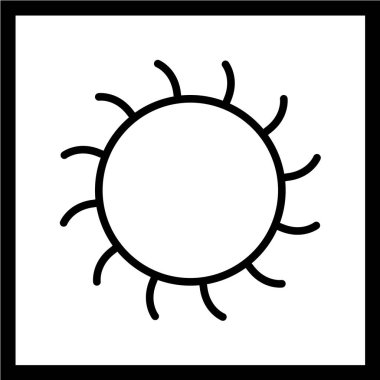 Siyah arkaplanda güneş simgesi olan vektör işareti