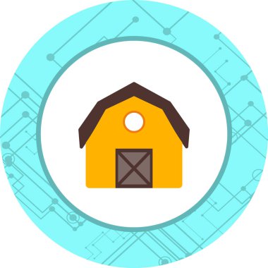 Moda Biçimli Ahır Simgesi İzole Arkaplan