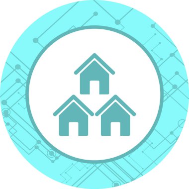 Moda Biçimli Mahalle Simgesi İzole Arkaplan