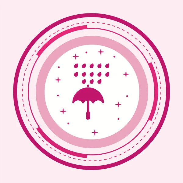 Vektor Illustration Von Rosa Regenschirm Symbol — Stockvektor