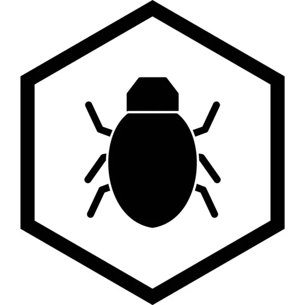 Ícone Bug Estilo Moda Fundo Isolado — Vetor de Stock