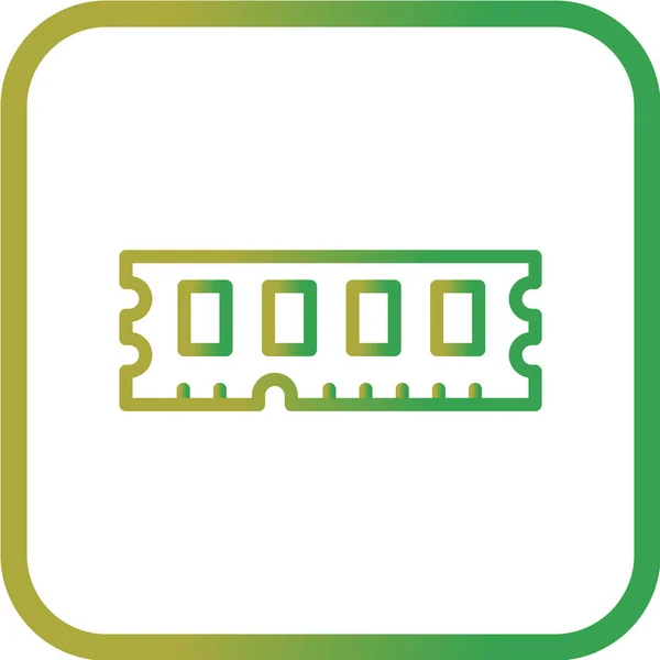Ilustración Vectorial Del Chip Memoria Icono Simple — Archivo Imágenes Vectoriales