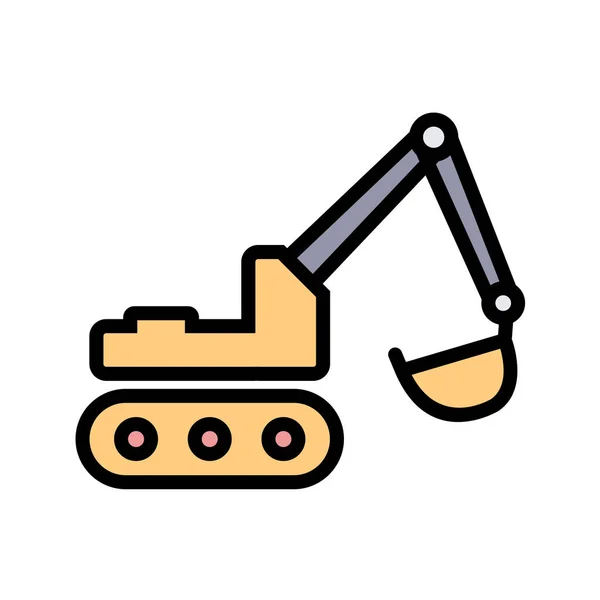 Excavator Icon Vector Illustration — Stock Vector