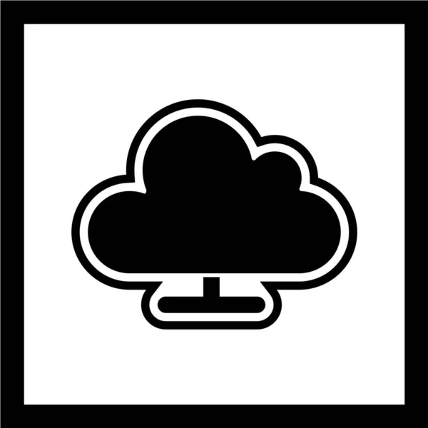 Хмарна Іконка Векторна Ілюстрація Стиль Плоского Дизайну — стоковий вектор