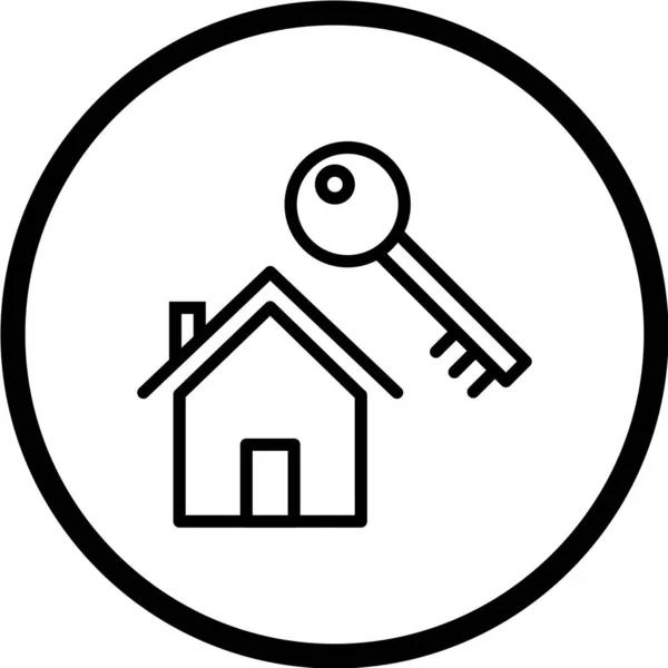 Значок Домашнього Ключа Векторні Ілюстрації — стоковий вектор