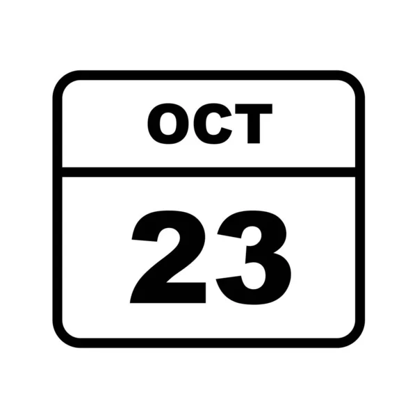 Calendario Con Fecha Octubre — Vector de stock