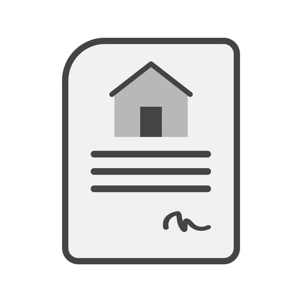 Icono Contrato Casa Estilo Moda Aislado Fondo — Vector de stock