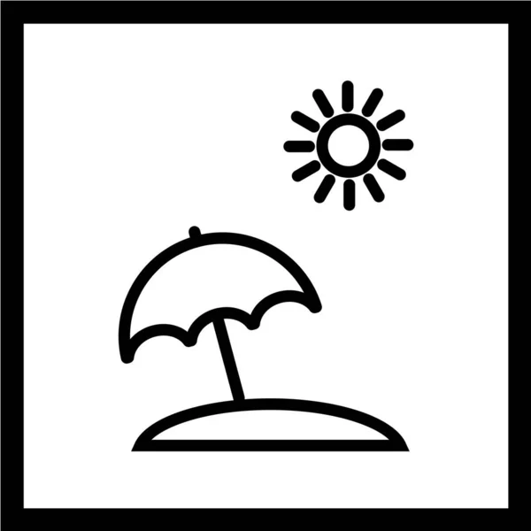 Soleil Icône Parapluie Illustration Vectorielle — Image vectorielle