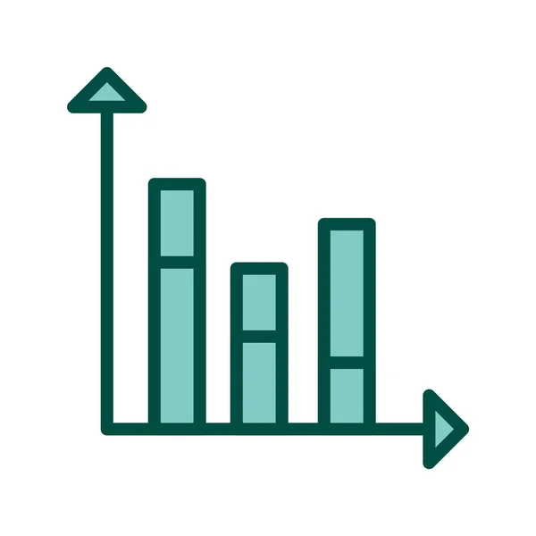 Estadísticas Icono Estilo Moderno Fondo Aislado — Vector de stock