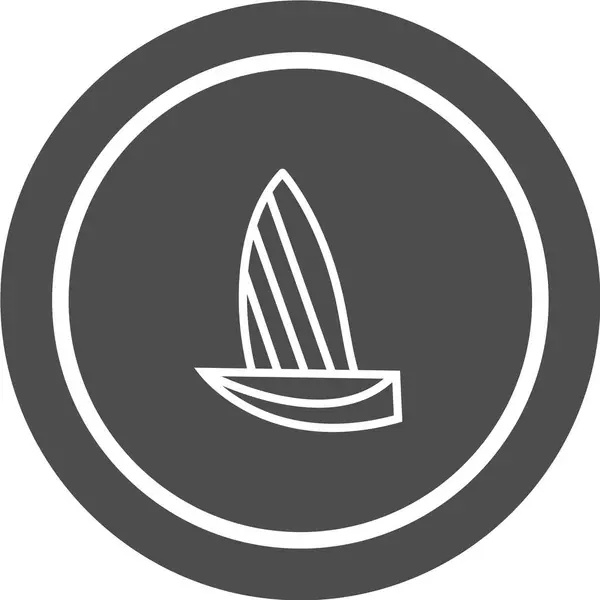 Icono Vectorial Línea Signos Surfboard Símbolo Velero — Archivo Imágenes Vectoriales