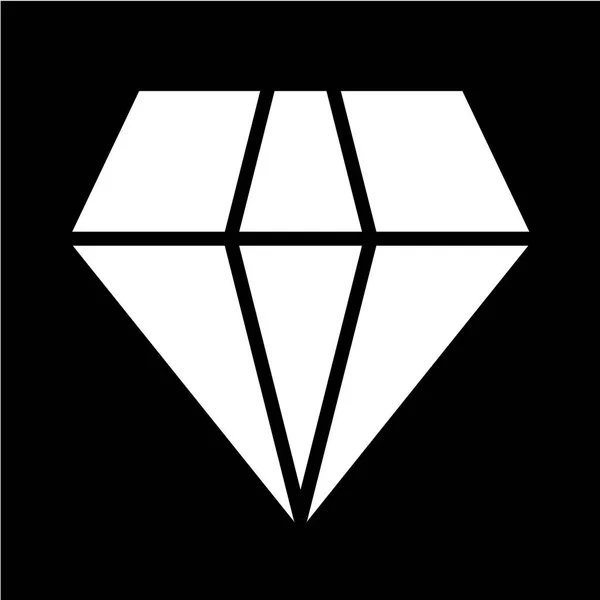 Ícone Diamante Estilo Design Plano — Vetor de Stock