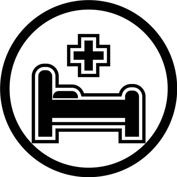 Säng Och Kors Medicinsk Ikon Vektor Illustration — Stock vektor