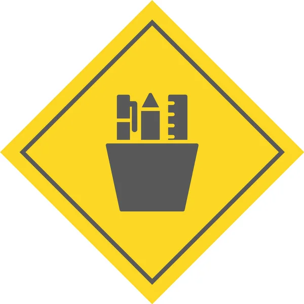 Sarı Çöp Kutusu Simgesi — Stok Vektör