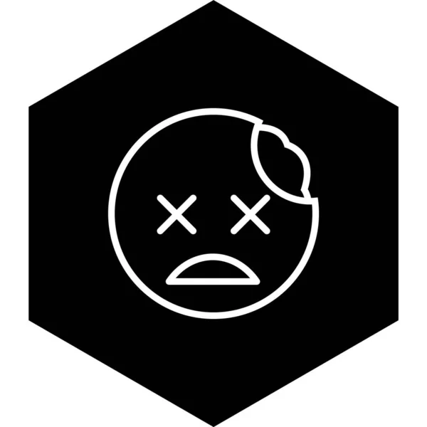 Ikona Zombie Emoji Modnym Stylu Izolowane Tło — Wektor stockowy
