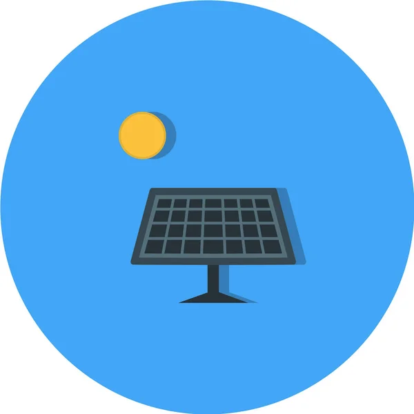 Icono Energía Solar Fondo Blanco — Vector de stock