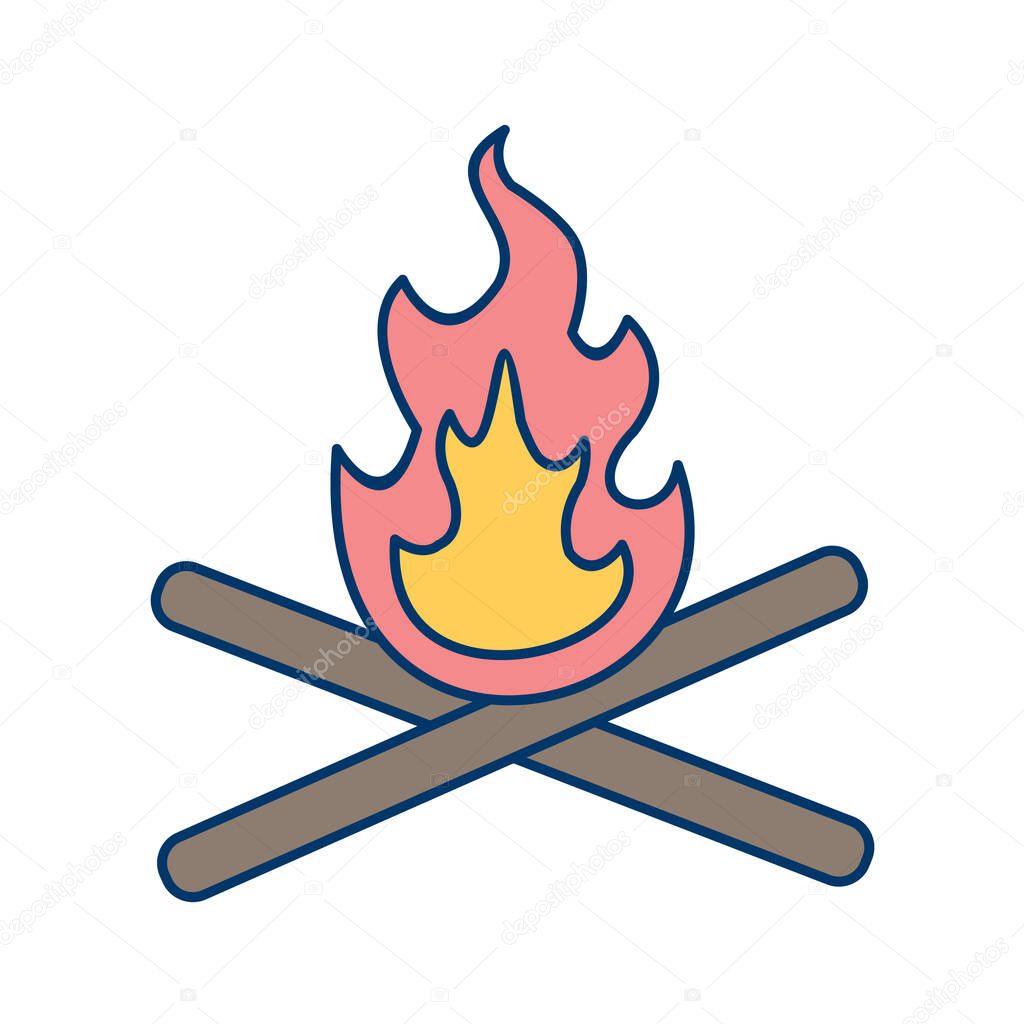 bonfire icon in cartoon style isolated on white background. fire symbol vector illustration