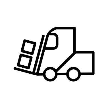 Web, mobil ve bilgi grafikleri için kamyon çizgisi simgesi, vektör illüstrasyonu