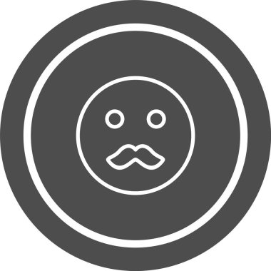 Bıyık Emoji Simgesi Moda Tarzı İzole Arkaplan