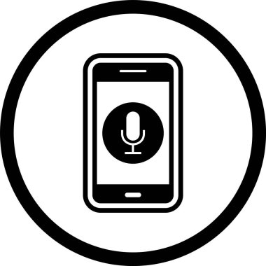 Moda Tarzı İzole Arkaplanda Mikrofon Mobil Uygulama Simgesi
