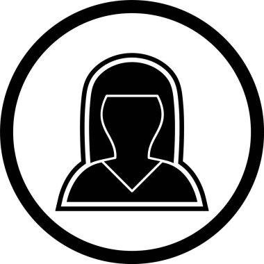 Moda Biçimli İzole Arkaplanda Kadın Avatar Simgesi