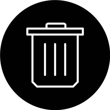 Çöp kutusu simgesi, vektör illüstrasyonu 