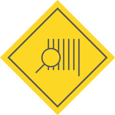 Sarı yol işareti simgesi. vektör illüstrasyonu