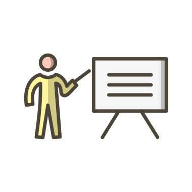 Sunum tahtası simgesi, vektör illüstrasyonu