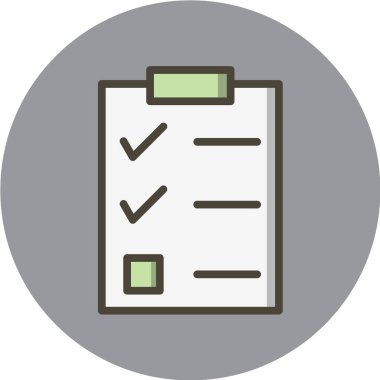 Kontrol listesi vektör simgesine sahip pano