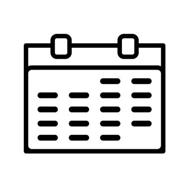 Takvim simgesi vektör illüstrasyonu